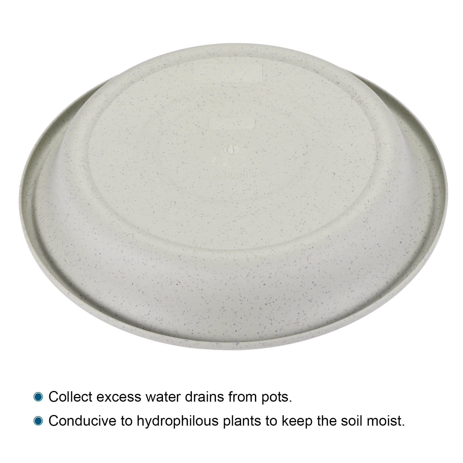 Unique Bargains Plant Pot Saucers Plastic Round Flower Drip Tray for Indoor Outdoor Gray