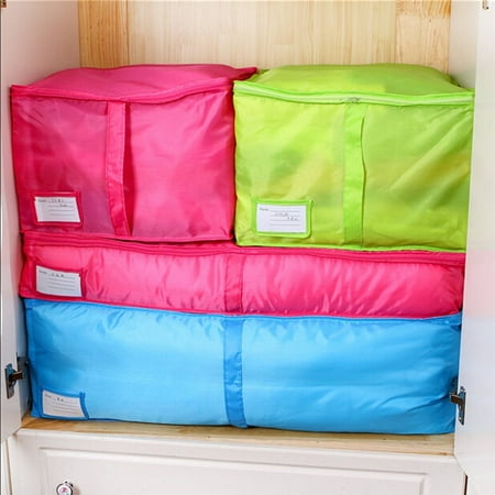 Quilt Display Chest High Densisty Fabric Clothes Storing Storage Bags,Folding Organizer Bag for Quilt ,pillow,Blanket,Clothes Storage,Washable and Eco-friendly ()
