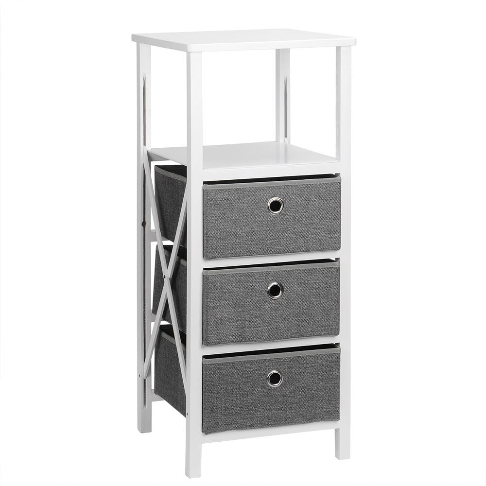 3 Drawer Nightstand , Durable MDF End Table Storage Organizer Tower
