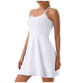 thumbnail image 1 of asddcavvf Robes pour Femmes Robe de Tennis pour Femmes Col Carré Sans Manches Robe Athlétique Fente Latérale Évasée, 1 of 9