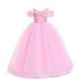 thumbnail image 2 of IBTOM CASTLE Kids Girl Cinderella Costume Princess Fancy Dress Up Butterfly Off Shoulder Long Dress with Accessories Halloween Christmas Carnival Cosplay Party Outfit, 2 of 8
