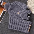 thumbnail image 4 of Baqcunre Beanies Hats Men, 2 In 1 Scarf Knitted Hat Knitted Hat with Ear Protectors Outdoor Riding Elastic Warm Ear Knitted Hat, Beanie for Women, Baby Beanie, 4 of 5
