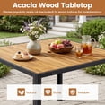 thumbnail image 2 of Gymax 36'' Square Outdoor Dining Table for 4 Acacia Wood Patio Table w/ Slatted Top, 2 of 10