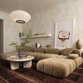 thumbnail image 2 of Calliope Cafe Au Lait Performance Velvet 6-piece Modular U-Sectional, 2 of 6