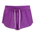 thumbnail image 2 of Shorts for Women Clearance!Yanyanz Women'S Summer Cotton Sports Casual Embroidered Shorts Women'S Home Shorts Lounge Pants Women Womens Pants Purple M, 2 of 6