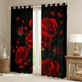 thumbnail image 2 of Manfei Romantic Red Rose Black Out Curtains, Western Valentines Day Curtains Pack of 2 (42x63 Each), Teens Adult Men Women Bedroom Curtains, Curtains and Drapes Home Decor, 2 of 6