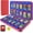 Plaid Red Blue, variant on Switch Game Case for Nintendo Switch Game Card with 24 Switch Game Holder Storage and 24 Micro SD Cartridge Slots, Slim Switch Game Organizer Include Hard Shell and Soft Rubber-Grey Black
