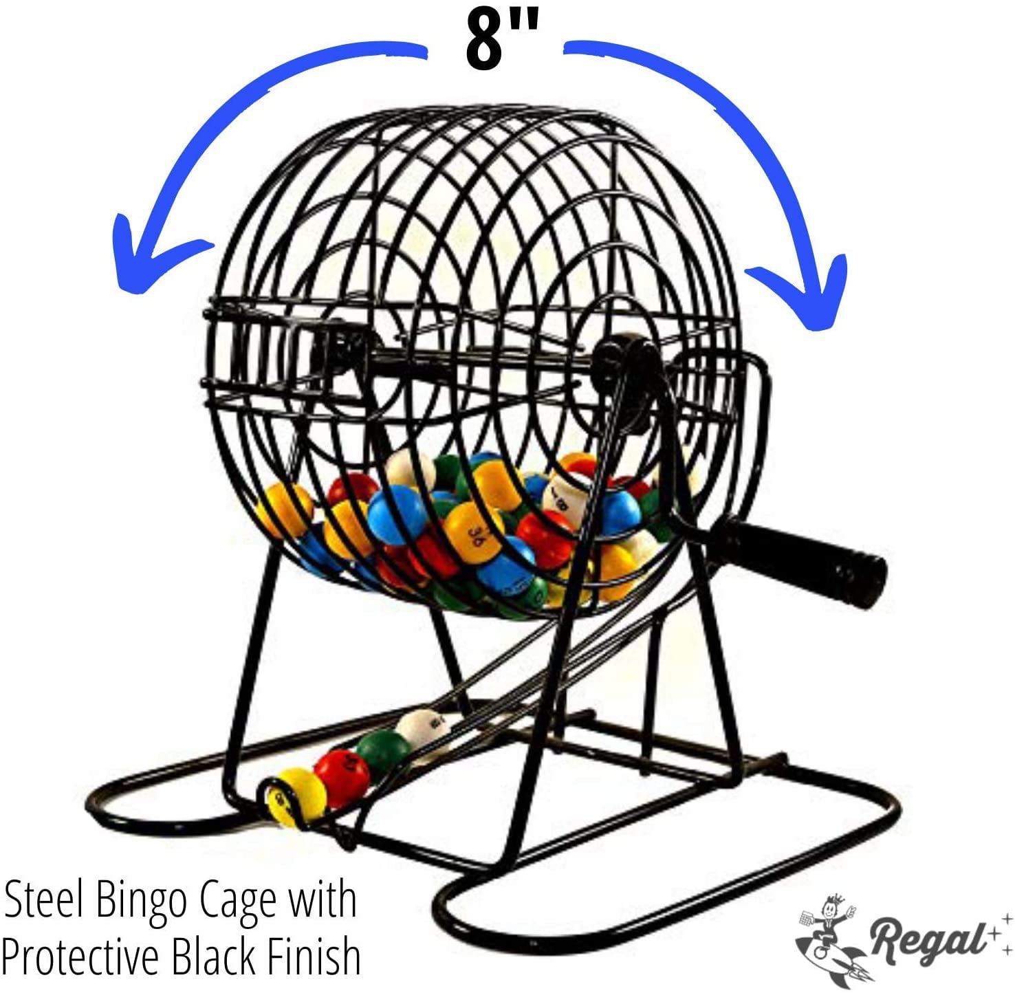 Regal Games Deluxe Bingo Cage Game Set 8 Inch Metal Cage with Plastic Maste... 