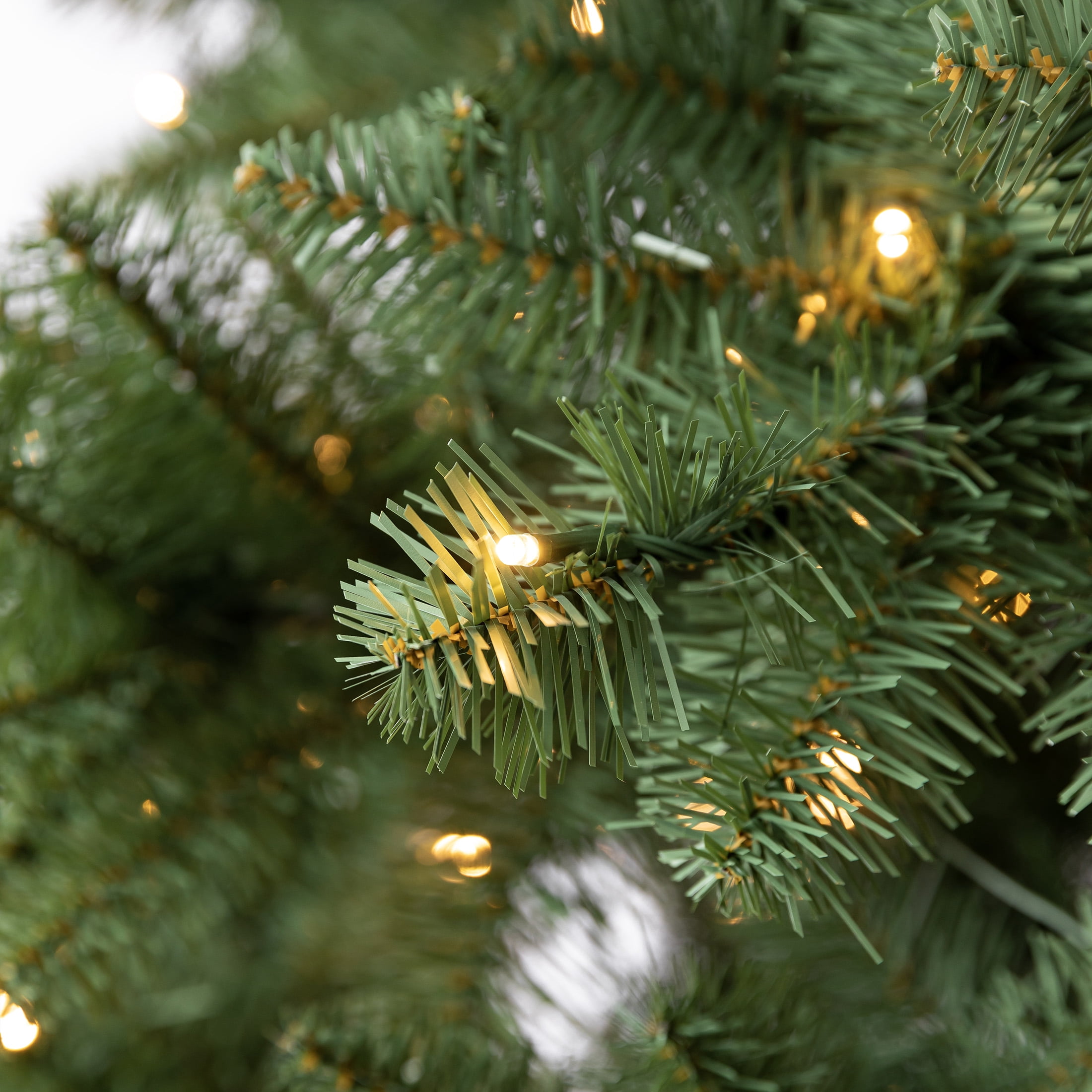 6.5' Pre-Lit Windham Spruce Green Artificial Christmas Tree with Warm White LED Lights, by Holiday Time