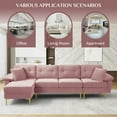 thumbnail image 4 of Rophefx 114" Convertible L-Shaped Sectional Sofa with Chaise Lounge, Ottoman and Pillows, 4 of 10