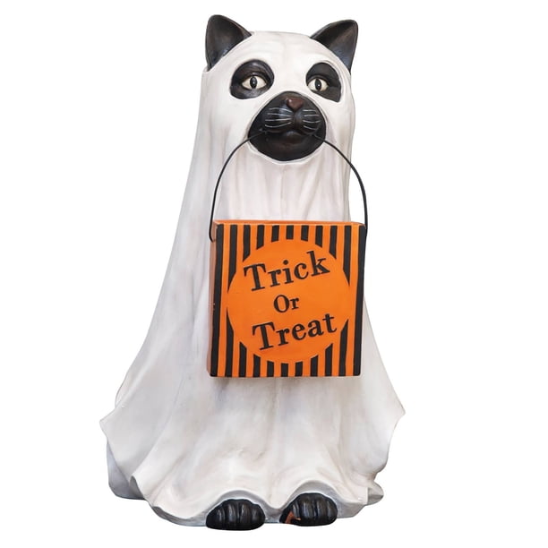 Big sale! Ghost Cat Candy Bowl Holder, Cat Candy Bowl, Outdoor Ghost Cat Candy Bowl, Halloween Candy Bucket, Large Candy Dish Halloween