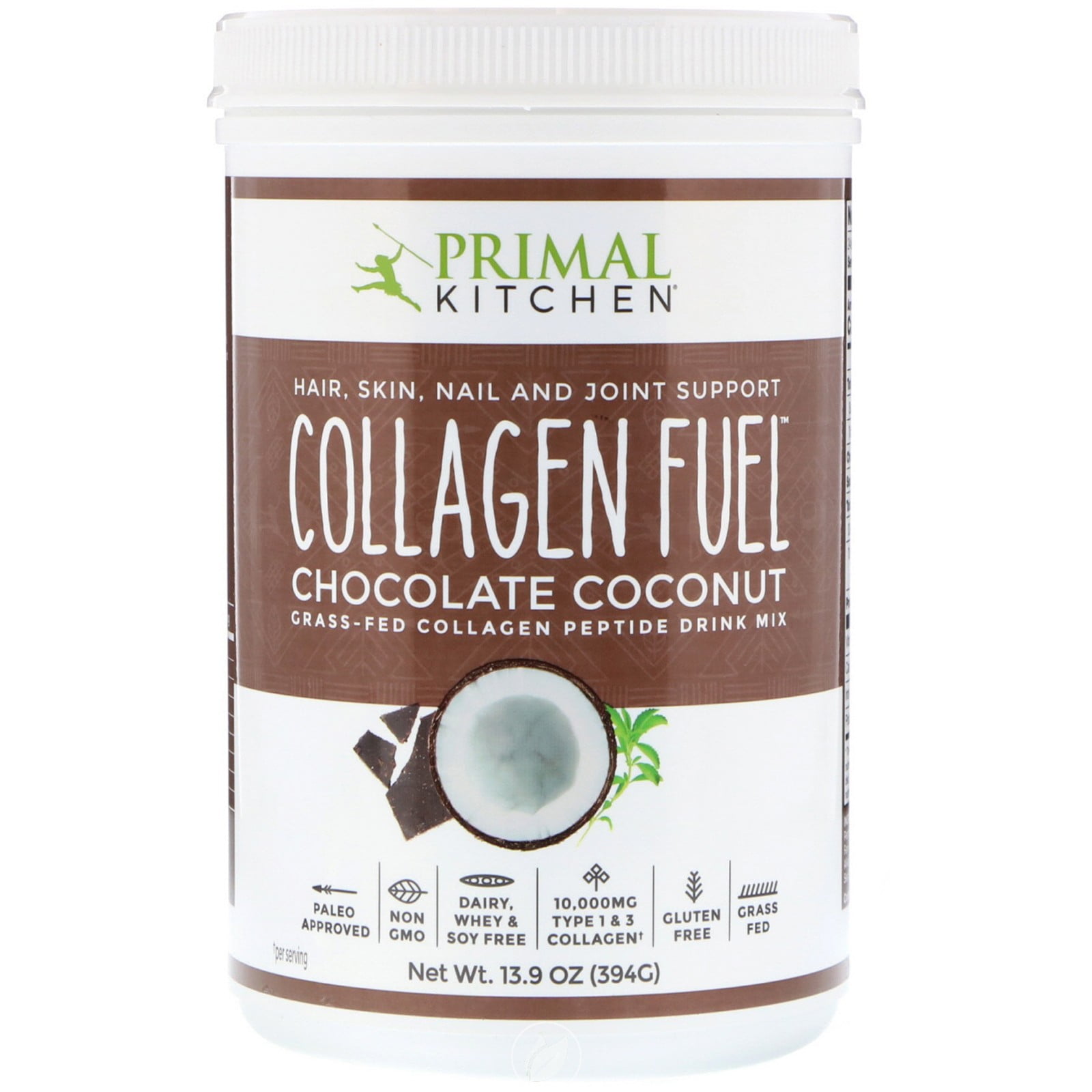 Primal Kitchen Collagen Fuel Protein Mix, Chocolate Coconut,- Non-Dairy Coffee Creamer Smoothie Booster- Supports Healthy Hair, Skin, and Nails , 24 Servings