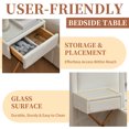 thumbnail image 6 of Queen Size Upholstered Platform Bed Frame, Bed Frame with Storage, Velvet Headboard with Built-in Nightstands & Drawers, No Box Spring Needed, Wooden Slats Support, Noise-Free, Easy Assembly, White, 6 of 8