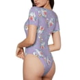 thumbnail image 2 of Balery Swan With Stars Body de cuello redondo de manga corta para mujer Tops de manga corta Tops básicos-Small, 2 of 7