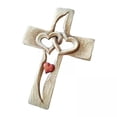 thumbnail image 1 of 2x Cruz de pared de acrílico taldo con corazones entrezados huecos Colección de pared de crucifijo pareja para el Valentín perfecl Cruz de madera, 1 of 8