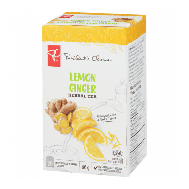 President's Choice Lemon Ginger Herbal Tea, 20ct, 40g/1.4 oz. Box