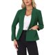 thumbnail image 1 of Chaqueta de mujer con cuello alzado, abotonada, de manga larga, blazer casual, verde oscuro, talla M, 1 of 6