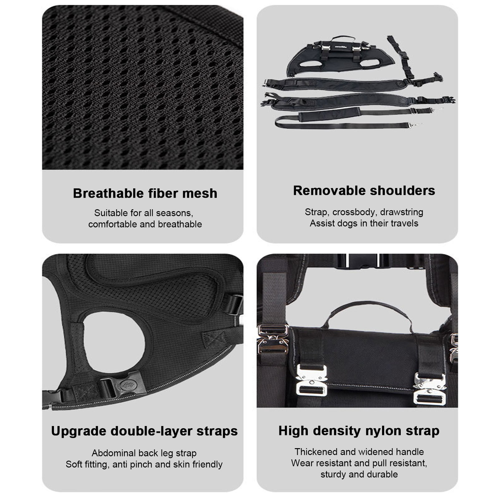 Spine-Friendly Horizontal Design Dog Backpack Carrier For Medium To Large Dogs, Adjustable Back Straps With Legs-Out Comfort, Reduces Spinal Pressure For Travel Hiking Outdoor