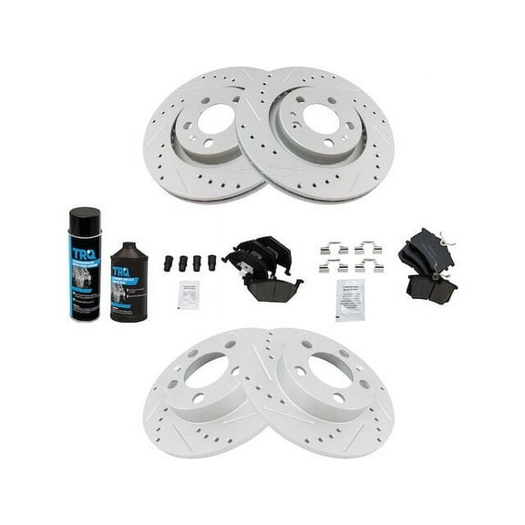 Front and Rear Brake Pad and Rotor Kit - Compatible with 1999 - 2006, 2009 - 2010 Volkswagen Beetle 2000 2001 2002 2003 2004 2005
