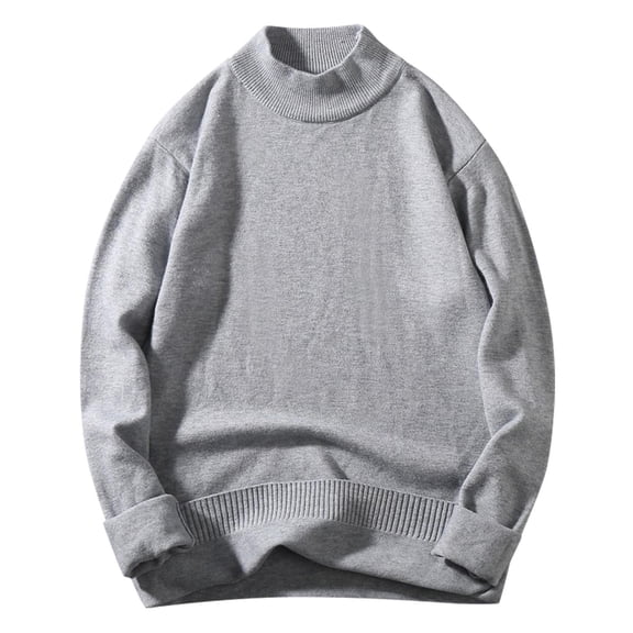 Vedolay Sweaters for Young Men Long Sleeve Crop Tops Knitted Pullover Sweaters Grey,L