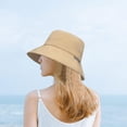 thumbnail image 3 of Sombrero para ajustable, sombrero boonie, protección ar para hombres y mujeres, plegable para jardinería, exteriores, montañismo, pesca, Caqui, 3 of 4