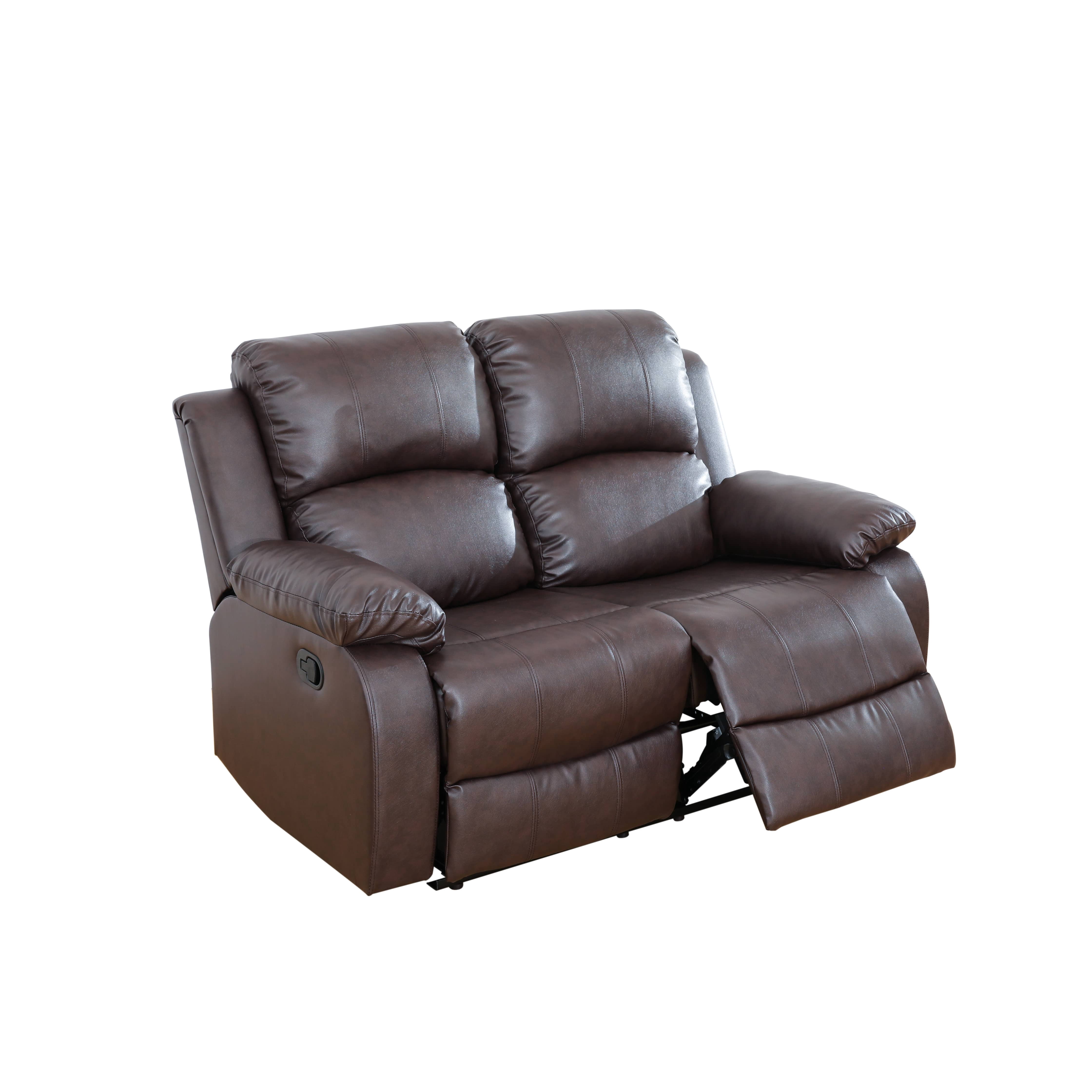 MAYEERTY 56" Semi PU PVC Loveseat - Business Function Sofa for Living Room, Brown