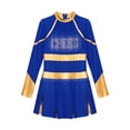 thumbnail image 3 of Kaerm Tenue d'Uniforme de Cheerleading pour Filles, Manches Longues, Strass, Robe Plissée, Cosplay, Robe Fantaisie, Bleu 14, 3 of 5