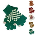 thumbnail image 4 of Xfvqtps Full Finger Gloves Touchscreen Winter Warm Gloves Knit Checkerboard Stretchy Extended Mittens for Women Yellow, 4 of 4