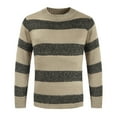 thumbnail image 2 of IROINNID Men's Sweater Round Neck Long Sleeve Jumper Mid-Length Stripes Casual Pullover Autumn And Winter Color Matching Personality Trend Sweater, 2 of 6