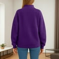 thumbnail image 6 of Womens Oversized Sweatshirts Turtleneck Pullover Long Sleeve No Hood Tops Fall Fashion Outfits 2025 Clothes Dark Purple S, 6 of 6