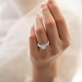 thumbnail image 2 of Sonducket Exquisito anillo ahuecado, elegante anillo de racimo de diamantes, accesorios de joyería de boda de compromiso, anillos apilables, joyería para Ropa, zapatos y accesorios Miscelánea No.2 Sonducket AP006769-02, 2 of 6