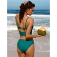 thumbnail image 5 of Charmo Women Bikini Sets Cutout O-Ring Swimsuit High Cut 2 Piece Bathing Suit, 5 of 6
