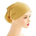 thumbnail image 3 of Chapeau et Foulard en Soie et Coton de Couleur Unie Multicolore, 3 of 6