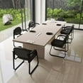 thumbnail image 2 of Costway Waiting Room Chair Set of 6 with Sled Base and Padded Arm Rest Home Black, 2 of 6