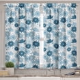 thumbnail image 2 of Ambesonne Botanical Valance & Curtain, Blue Blooming Flowers, 55"x45", Night Blue, 2 of 7