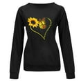 thumbnail image 3 of Jsaierl Women's Crewneck Sweatshirts Plus Size Trendy Sunflower Print Sweatshirt Top Long Sleeve Workout Fall Pullover Sweatshirts, 3 of 5