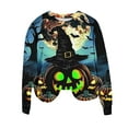 thumbnail image 6 of Censtreet Women's Halloween Figure Graphic Print Sweatshirt Round Neck Long Sleeve Contrast Color Graffiti Pullovers, 6 of 6