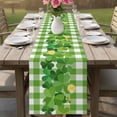 thumbnail image 4 of St. Patrick's Day Table Runner - 48 Inch Long Shamrock Grasses Sage Green Plaid Cotton and Linen Blended Dress Scarves Farmhouse Table Runner for Kitchen Dining, Coffee Table, 13" x 48", 4 of 8