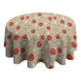 thumbnail image 4 of Red Strawberry Plants Fruit Round Tablecloth 60"x60",Wrinkle Wipeable Table Cloth for Kitchen Dining Room Picnic Patio Party, 4 of 6