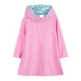 thumbnail image 1 of FAOWME Hooded Sweatshirt Dress For Girls Solid Color School Dress For Summer Pink 12-18 Months, 1 of 2