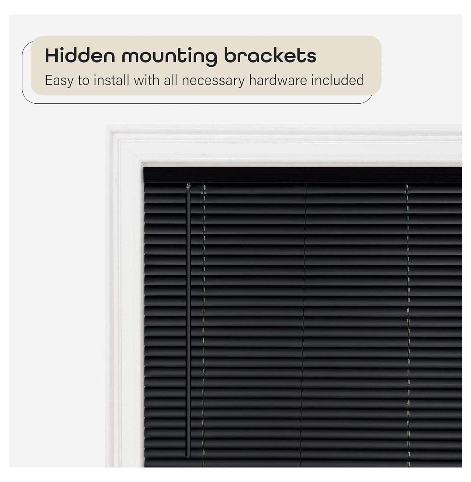 Achim Home Furnishing Window Blinds: GII Cordless Deluxe Sundown Room Darkening Mini Blinds (Black, 46" x 64")