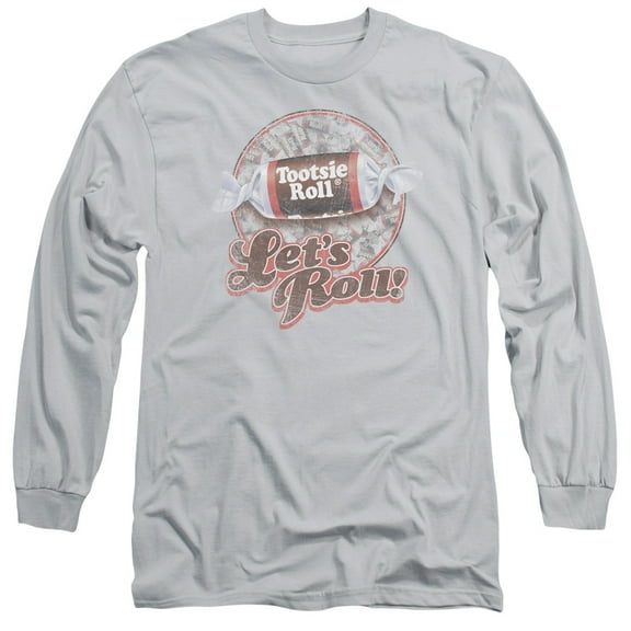 Tootsie Roll Lets Roll! Long Sleeve Adult 18/1 T-Shirt Silver