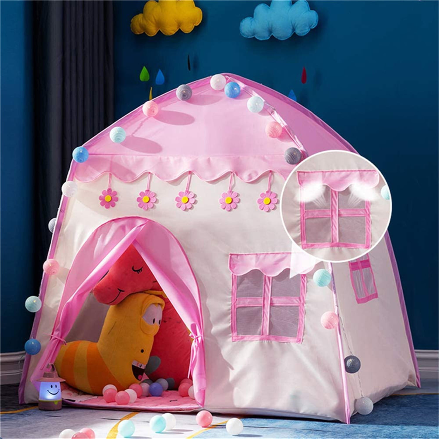 YYAo 51" Kids Play Tents for Girls Large Fairy Playhouse, Pink YYAo 51" Kids Play Tents for Girls Large Fairy Playhouse, Pink