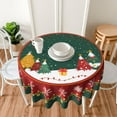 thumbnail image 5 of Christmas Tree Round Tablecloth 60 Inch, Snowflake Decorations Round Table Cloth for Xmas Holiday Picnic Party Indoor Outdoor, 5 of 6