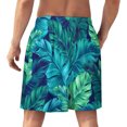 thumbnail image 2 of NICKSUN Shorts de Pyjama Amusants pour Hommes, Bas de Pyjama Courts Doux avec Poches, Feuille Verte Tropicale, S, 2 of 6