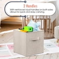 thumbnail image 5 of Ornavo Home Foldable Collapsible Storage Box Bins Shelf Basket Cube Organizer With Dual Handles - Set of 6 - 11 x 11 x 11 - Ash Beige, 5 of 8