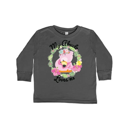 

Inktastic Baby Flamingo My Abuelo Loves Me with Flower Wreath Gift Toddler Boy or Toddler Girl Long Sleeve T-Shirt