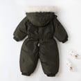 thumbnail image 5 of SGMVNU Baby Girls Snowsuit Toddler Boy Winter Hooded Zipper Romper Jacket Warm Coat Clothes Snowsuits Outfits for Kids Size 6-12 Months Army Green, 5 of 7
