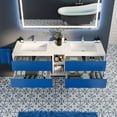 thumbnail image 3 of Eviva Vienna 75 in. Blue Wall Mount Bathroom Vanity with White Integrated Acrylic Sinks, 3 of 7