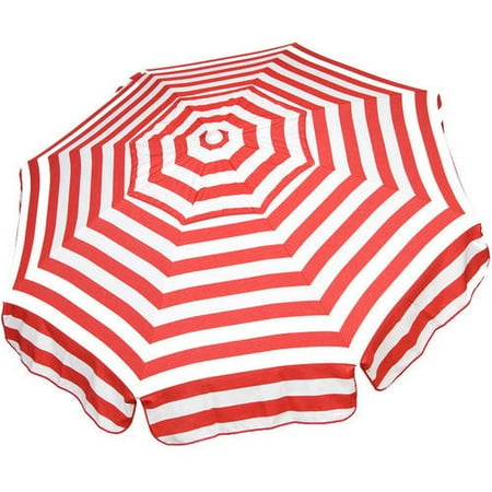 Bar Umbrella - DestinationGear Italian 6' Umbrella Acrylic Stripes Red and White Bar Height Pole